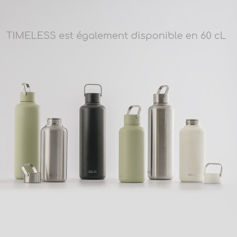 Gourde Equa inox, une gourde d'eau de 1 litre ou 60 cl