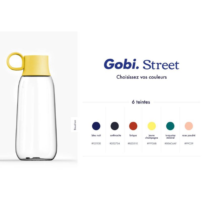 Gourde personnalisable Gobi Street, choisissez la couleur du bouchon