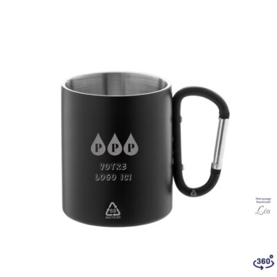 Tasse personnalisée isotherme en acier inox recyclé.