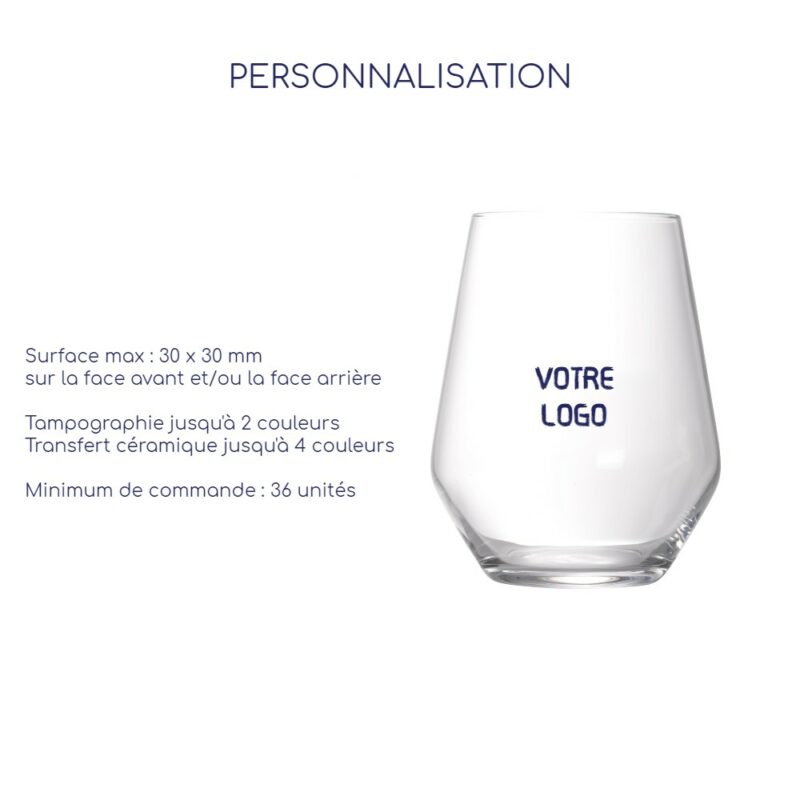 Verre personnalisable disponible chez Pimp-my-bottle, spécialiste du réutilisable depuis 2009.